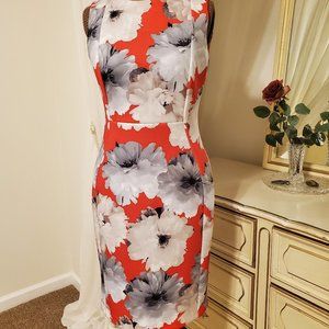 Calvin Klein Flower Print Dress NEW WITH TAGS